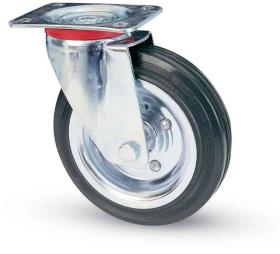 1,0 PZ Di RUOTA INDUSTRIALE D 150 MM GOMMA 80 PIASTRA GIR