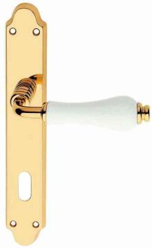 1,0 CP Di MANIGLIA OTTONE DALIA Q 8/70 CERAMICA LUCID BIAN