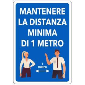 1,0 PZ Di ETIC.ADES.30X20 MANTENERE DIST. MINIM. DI 1MT