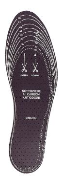 24,0 PA Di SOLETTE DX-SX CARBONE MISURA DA 36 A 46