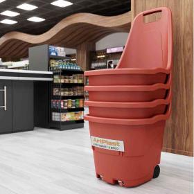 1,0 PZ Di CARRELLO PORTATUTTO 4 RUOTE IN RESINA