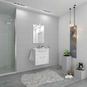 1,0 PZ Di MOBILE BAGNO EMMA 58 SOSP. CON SPECCHIO BIANCO