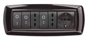 1,0 PZ Di PLACCA LIFE MOD. LIVING PLAST. NERO 7P