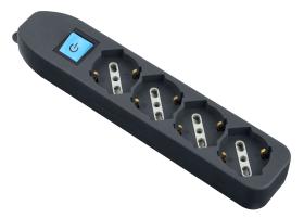 1,0 PZ Di MULTIPRESA 4P BIP/SCH+INT. S/CAV. NERA FIG.9