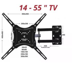 Supporto staffa braccio a parete muro porta TV LCD LED monitor doppio snodo