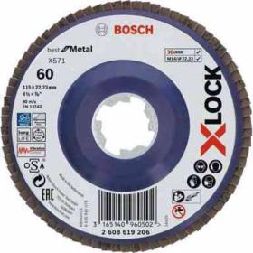 10,0 PZ Di BOSCH-A DISCO LAMELLARE XLOCK GR  60 D 115 MM
