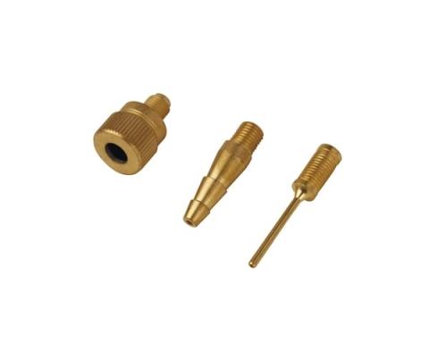 KIT 3 AGHI ACCESSORI TESTINE GONFIAGGIO ARIA COMPRESSORE PALLONI BICI AUTO MOTO