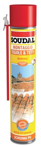 12 PZ Di SOUDAL SCHIUMA TEGOLE/TETTI MANUALE ML.750