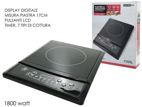 PIASTRA INDUZIONE FORNELLO CUCINA FORNETTO REGOLABILE 1800 WATT FORNELLINO