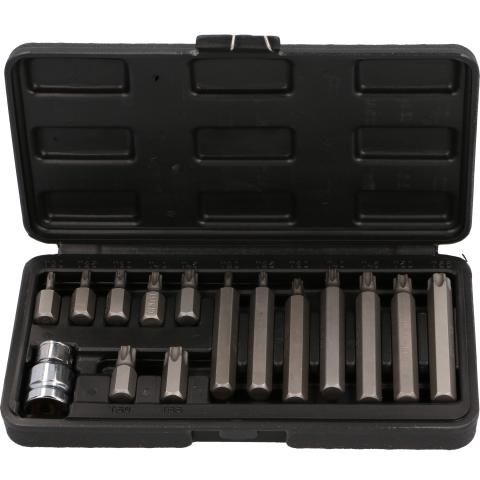 Serie set kit inserti bits chiavi a bussola cricchetto TORX maschio cassetta