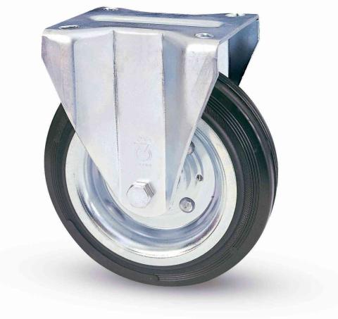 1,0 PZ Di RUOTA INDUSTRIALE D 100 MM GOMMA 80/A PIASTRA FIS