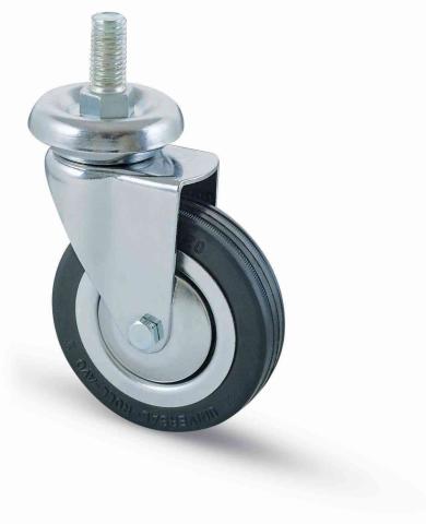 4,0 PZ Di RUOTA CARRELLO D  80 MM GOMMA 155/B PERNO 12MA