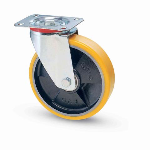 1,0 PZ Di RUOTA POLIURETANO D 150X30 MM 22 PIASTRA GIREVOLE