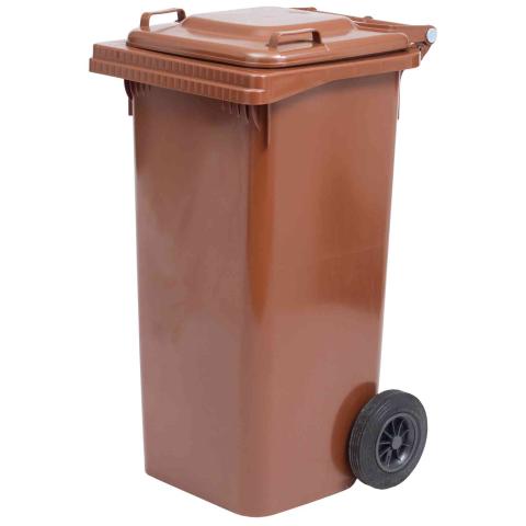 1,0 PZ Di PATTUMIERA LT.120 CON RUOTE MARRONE