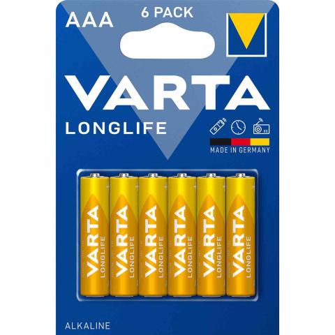 10,0 BL Di VARTA LONGLIFE ALCALINE M/STILO BL.6 PZ