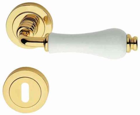 1,0 CP Di MANIGLIA OTTONE DALIA C/BOCCHETTA CERAM LUC BIA