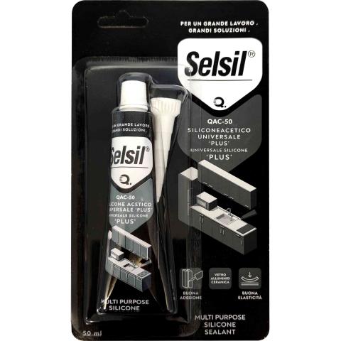 12,0 PZ Di SELSIL SILICONE ACETICO PLUS SAC-50 TRASPAR 50 ML