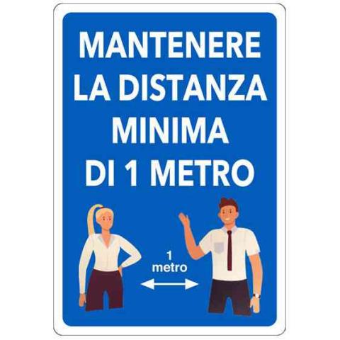 1,0 PZ Di ETIC.ADES.30X20 MANTENERE DIST. MINIM. DI 1MT