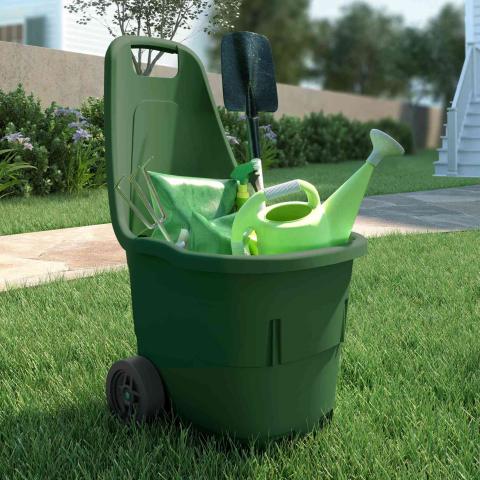 1,0 PZ Di CARRELLO GARDEN IN RESINA A 2 RUOTE