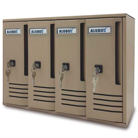 1,0 PZ Di CASSETTA POSTALE ALUBOX CUBO C4 42X17,5X30 SABBIA