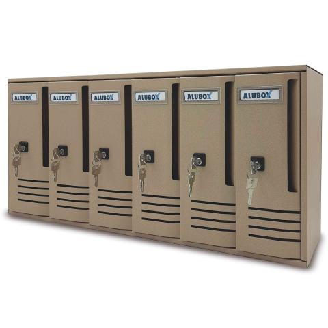 1,0 PZ Di CASSETTA POSTALE ALUBOX CUBO C6 62X17,5X30 SABBIA