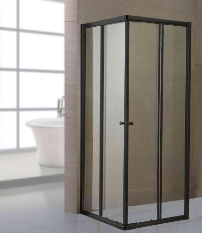 1,0 PZ Di BOX DOCCIA CRISTALLO TRASP. 6 MM 80X120 NERO OPACO