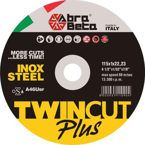 50,0 PZ Di ABRABETA DISCO PER FERRO TWIN CUT PLUS 115X1,0 MM