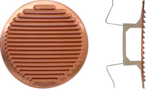 1,0 PZ Di GRIGLIA AERAZIONE RAME CON MOLLE D 120-160 MM
