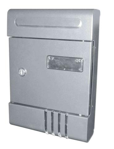 1,0 PZ Di CASSETTA POSTALE CONDOMINIO 20,5X6,5X29 CM SILVER