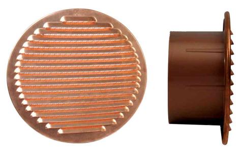 1,0 PZ Di GRIGLIA AERAZIONE RAME D 100 MM BOCCA PLASTICA
