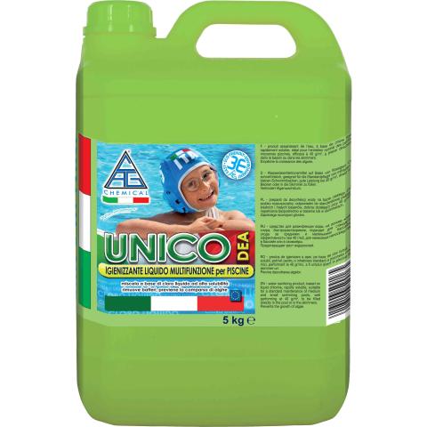 1,0 PZ Di CLORO LIQUIDO MULTIFUNZIONE X PISCINE KG. 5 UNICO