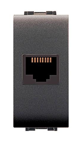 12,0 PZ Di LIFE ART.4084 PRESA TELEF. RJ11 PLUG 6/4 NERO