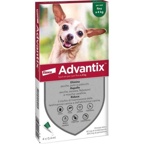1,0 PZ Di BAYER ADVANTIX SPOT ON 6 PIPETTE CANI  0- 4 KG