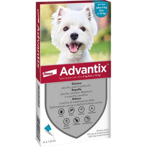 1,0 PZ Di BAYER ADVANTIX SPOT ON 6 PIPETTE CANI  4-10 KG