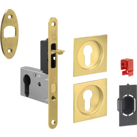 1,0 PZ Di KIT PORTA SCORR NICCHIA QUADRA YALE EASY G500T ORO