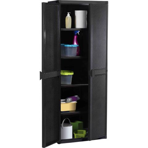 1 PZ Di ARMADIO RATTAN  CM.65X45X172H T/PIANI ANTRACITE