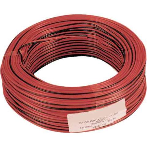 100,0 MT Di CAVO ELETTRICO HI-FI ROSSO-NERO 2X1