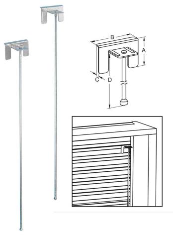 50,0 PZ Di SICURA PER TAPPARELLA PLASTICA ASTA 39X480 MM