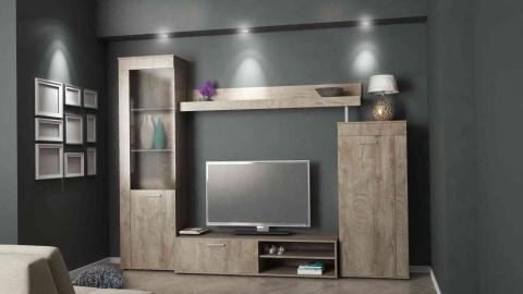 1,0 PZ Di KIT PARETE LIVING SPAZIO 260X35/42X188 ROVERE K105