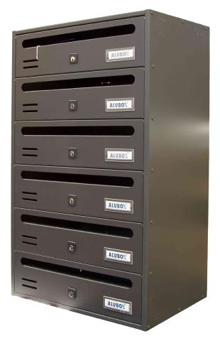 1,0 PZ Di CASSETTA POSTALE ALUBOX CUBO/R 6 38,5X25X63 GR GHI