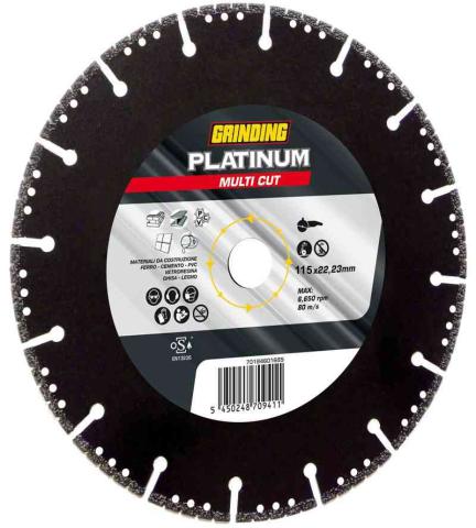 1,0 PZ Di GRINDING DISCO DIAMANTATO PLATIN MULTI CUT 115 MM