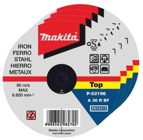 1,0 CF Di MAKITA CONF.50 DISCHI PER FERRO 115X1,0X22