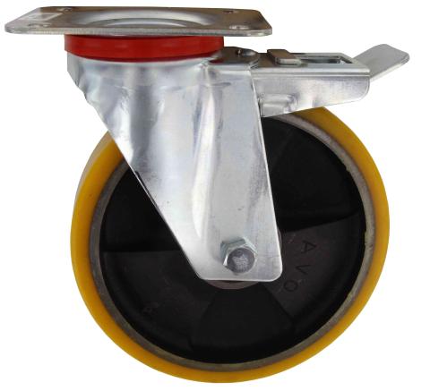 1,0 PZ Di RUOTA POLIURETANO D 200X40 MM 24/ANT GIREV C/FRE