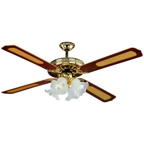 1,0 PZ Di VENTILATORE A SOFFITTO CON TELEC+4 LUCI OLD AMERIC