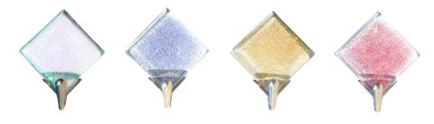 40,0 PZ Di GANCIO ADESIVO MURANO GLITTER MM.4X4