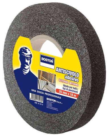 1,0 PZ Di ANTISDRUCCIOLO BOSTON NASTRO 25 MM ROT 18 M NERO