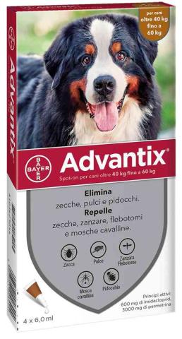 1,0 PZ Di BAYER ADVANTIX SPOT ON 4 PIPETTE CANI 40 -60 KG