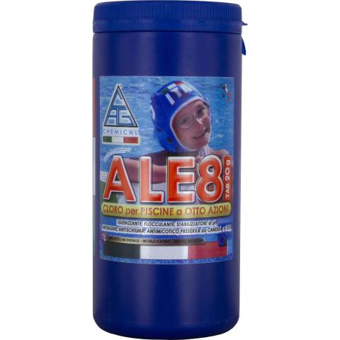 1,0 PZ Di CLORO 8 FUNZIONI X PISC.PASTIGLIE GR.20 KG.1 ALE8 