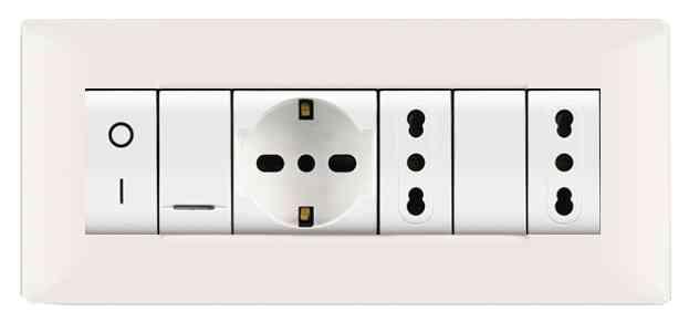 1,0 PZ Di PLACCA LIFE Q MOD.LIVING PLAS.BIANCO       7P