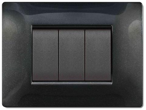 10,0 PZ Di PLACCA LIFE Q MOD.LIVING PLAS.NERO GL      3P